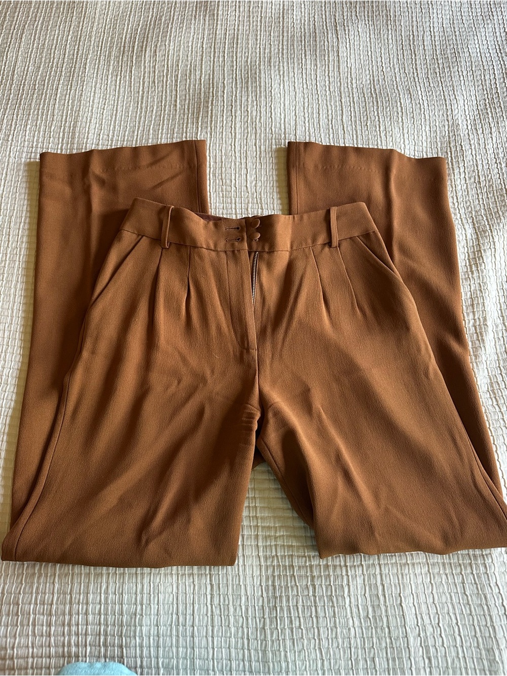 Sezane Wide-Leg Trousers in Cognac - Picture 3 of 5
